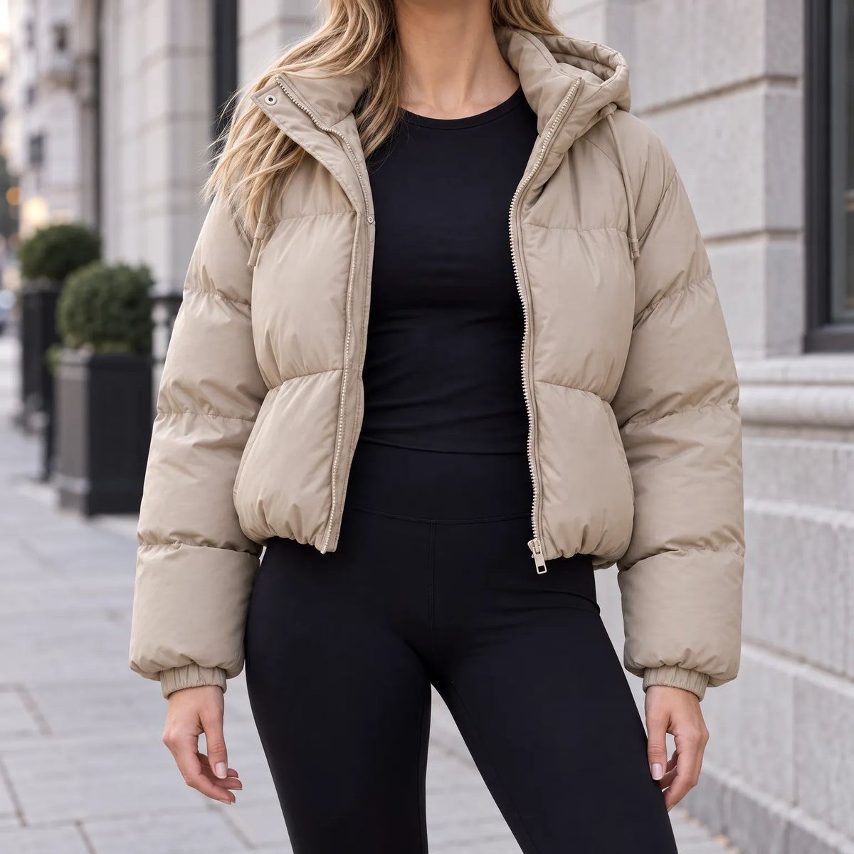 Auranya - Women's Hooded Padded Puffer Jacket