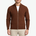 Cabban - Zip Up Cable Knit Cardigan