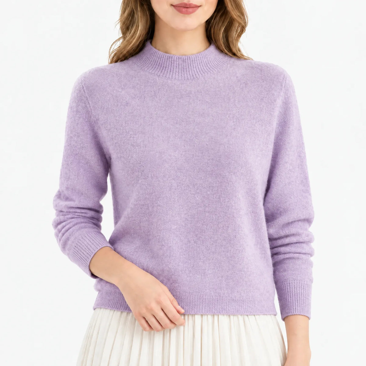 Esmire - Women's Knitted Mock Neck Jumper