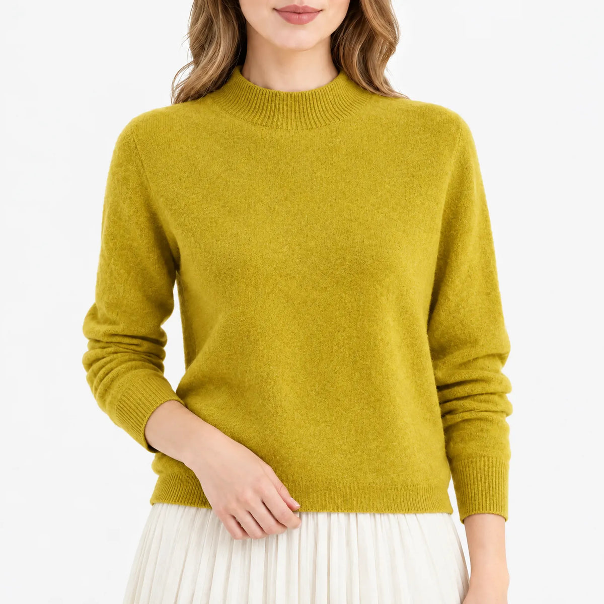 Esmire - Women's Knitted Mock Neck Jumper