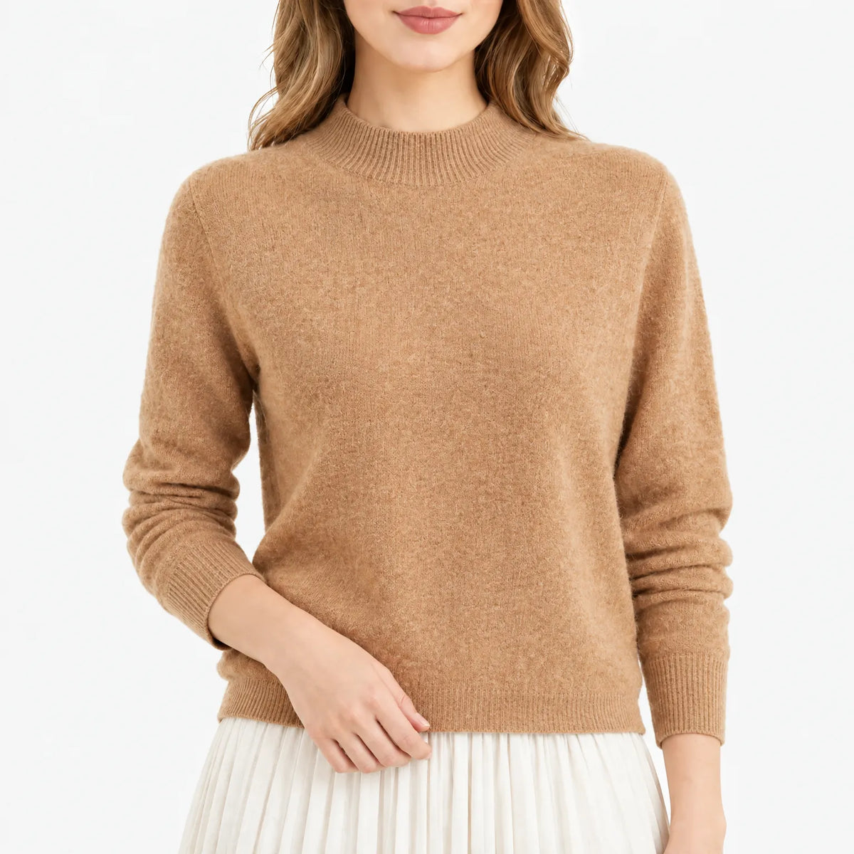 Esmire - Women's Knitted Mock Neck Jumper