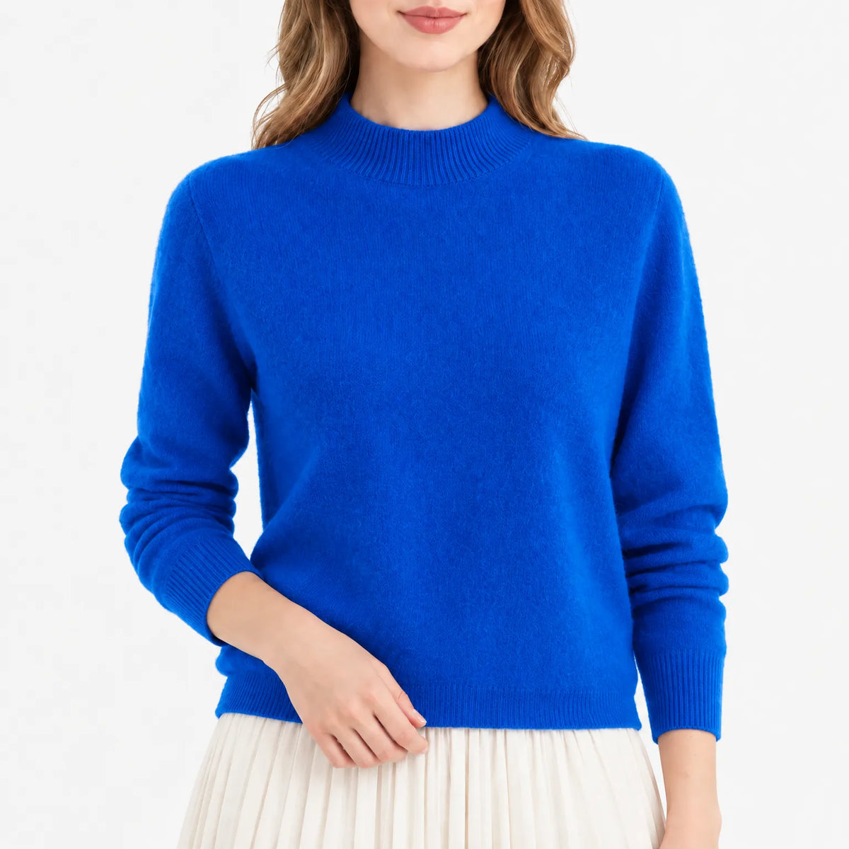 Esmire - Women's Knitted Mock Neck Jumper