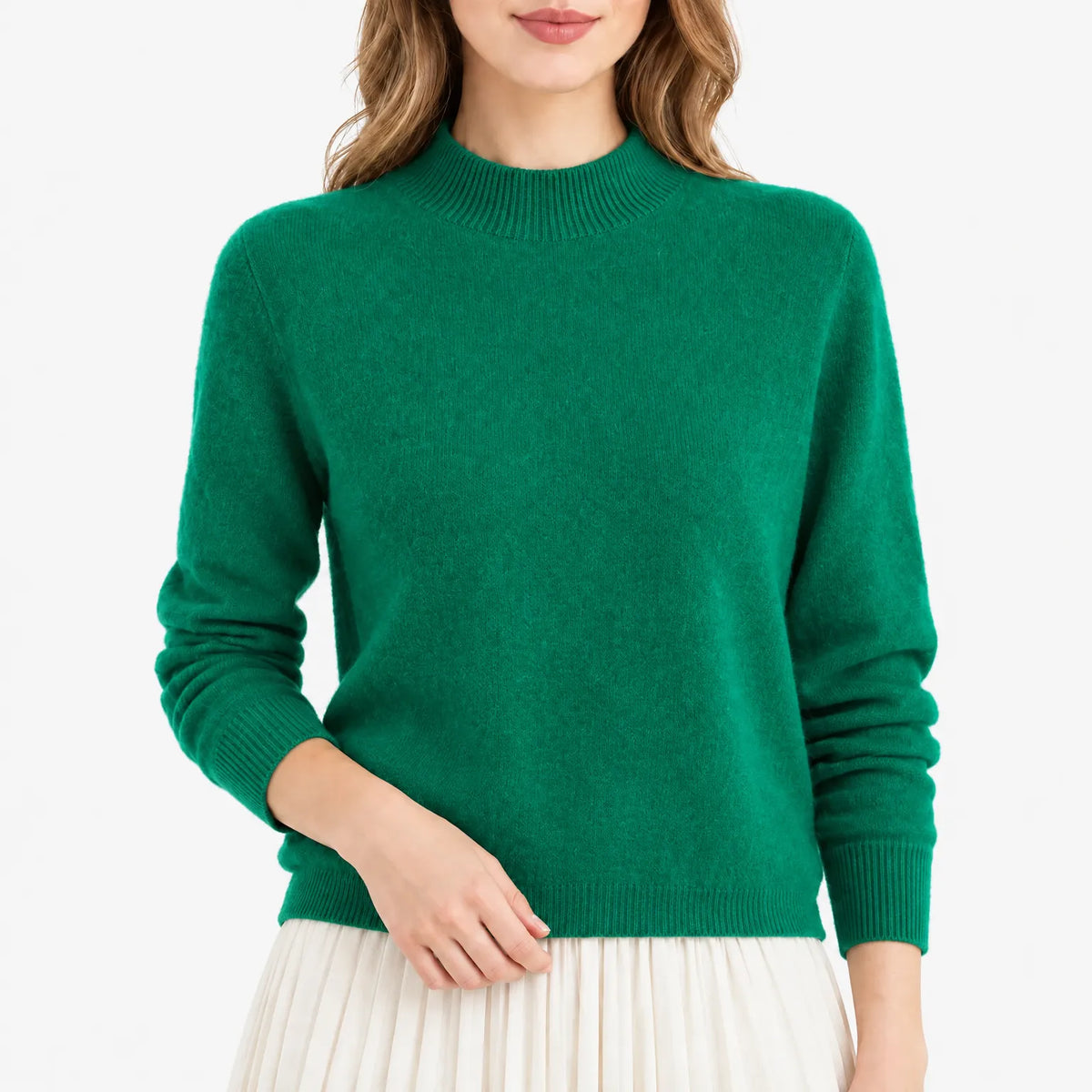 Esmire - Women's Knitted Mock Neck Jumper