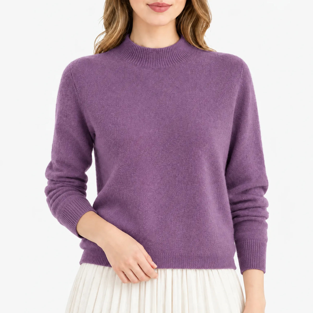Esmire - Women's Knitted Mock Neck Jumper