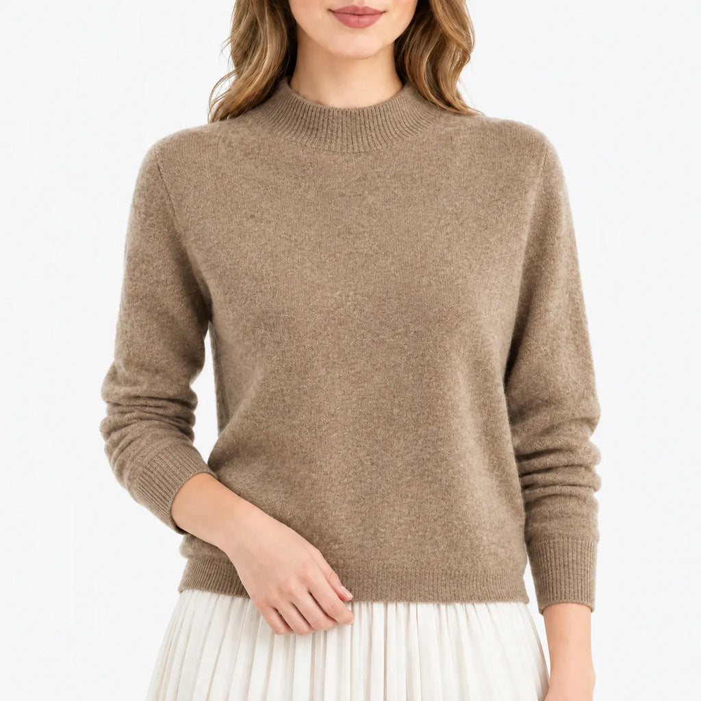 Esmire - Women's Knitted Mock Neck Jumper