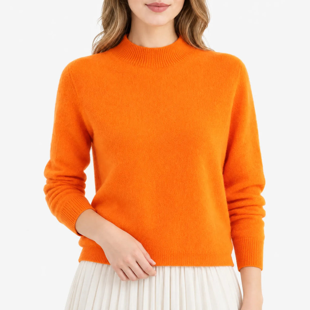 Esmire - Women's Knitted Mock Neck Jumper