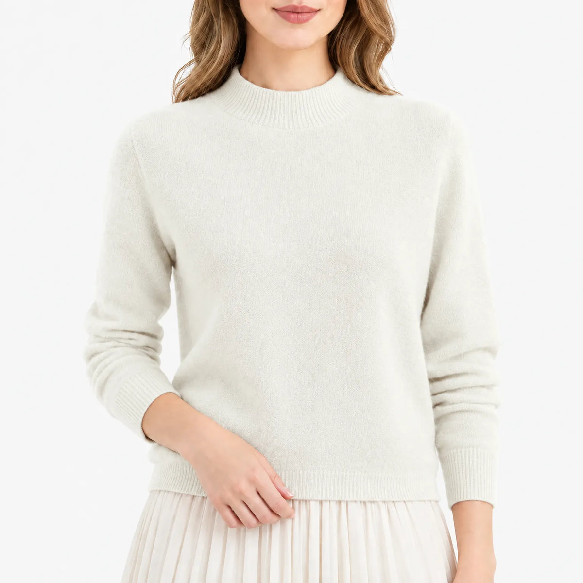 Esmire - Women's Knitted Mock Neck Jumper