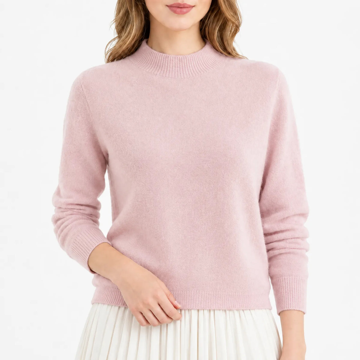 Esmire - Women's Knitted Mock Neck Jumper