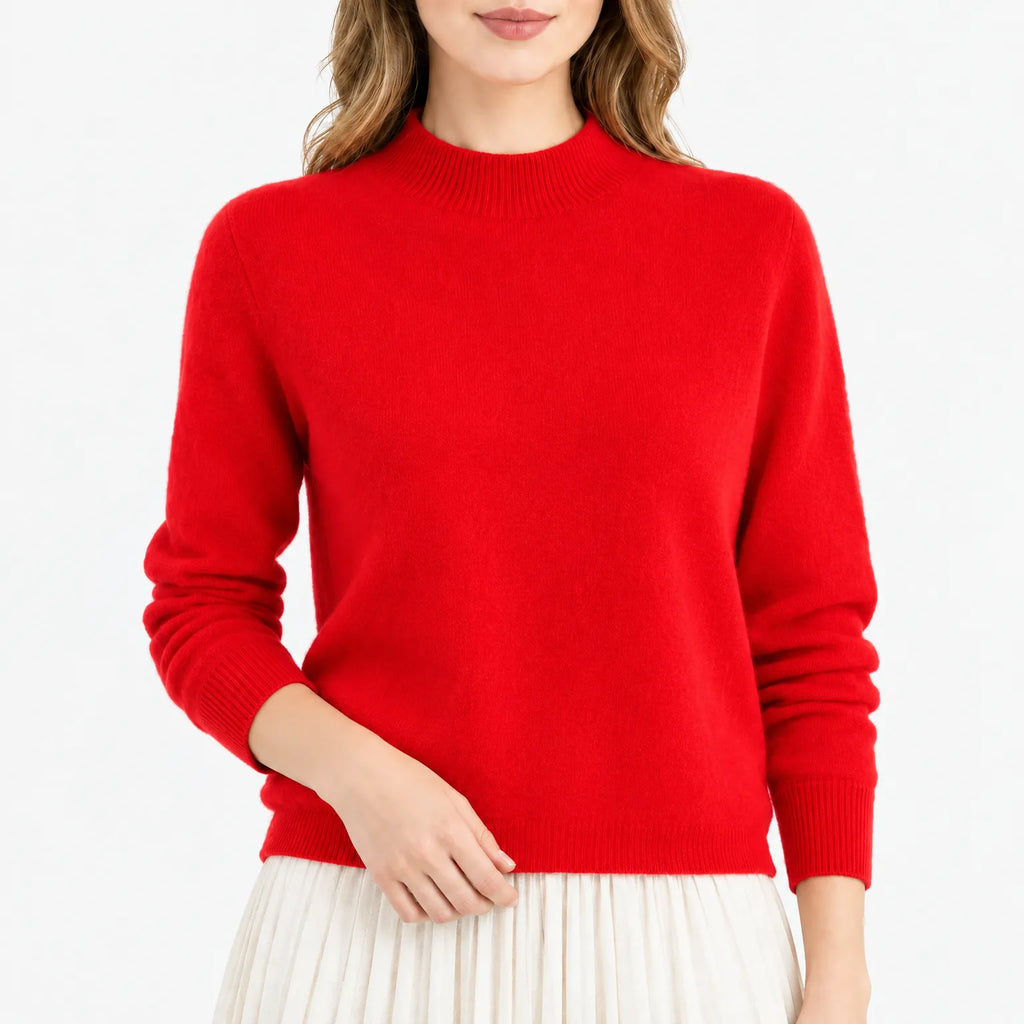 Esmire - Women's Knitted Mock Neck Jumper