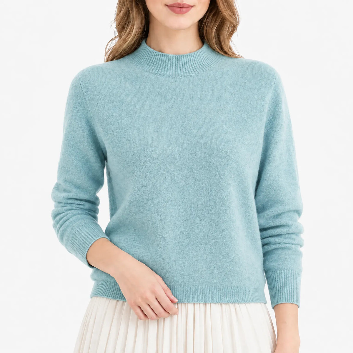 Esmire - Women's Knitted Mock Neck Jumper