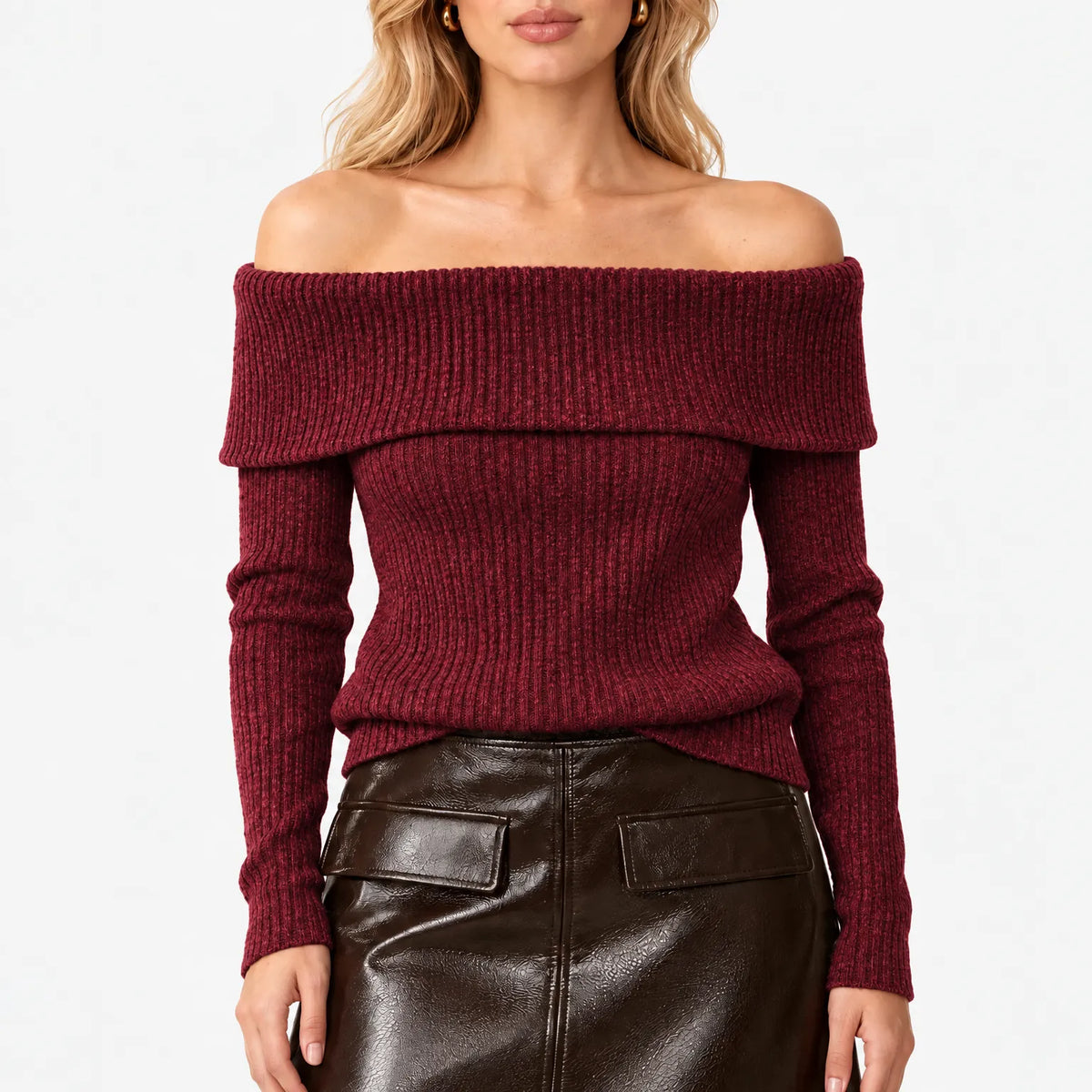 Kynton - Knitted Off-The-Shoulder Jumper