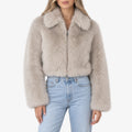 Orelia - Women's Cropped Faux Fur Jacket