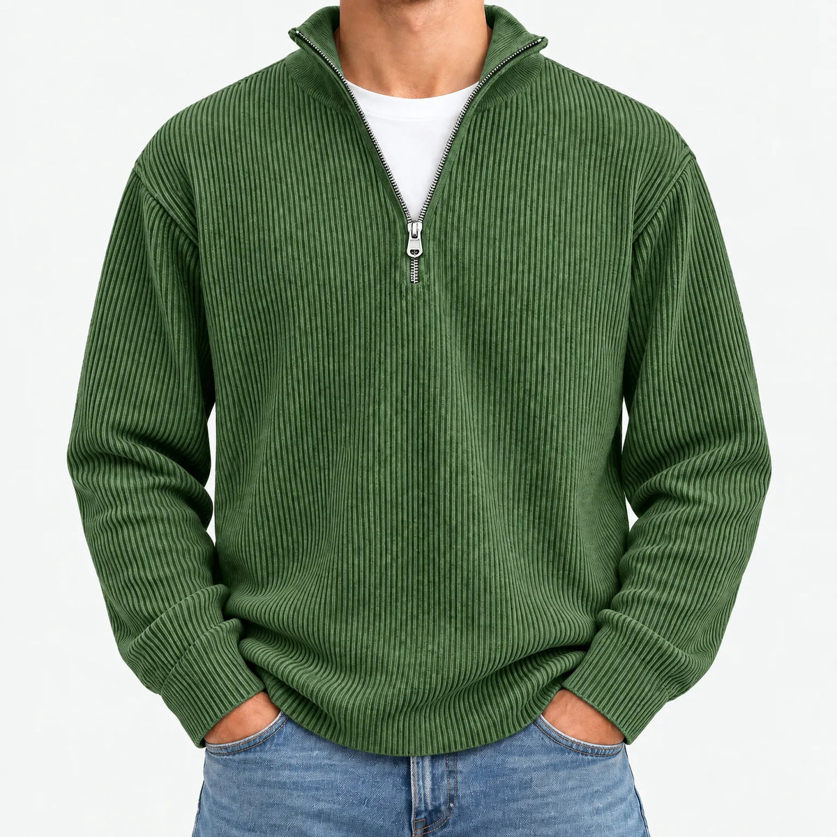 Tassox - Men's Quarter Zip Ribbed Jumper