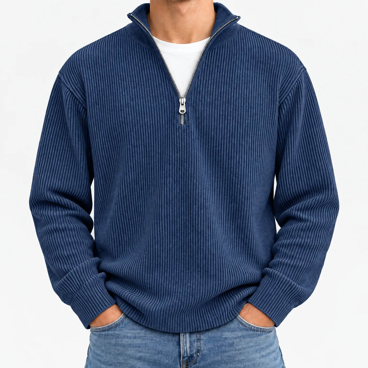 Tassox - Men's Quarter Zip Ribbed Jumper