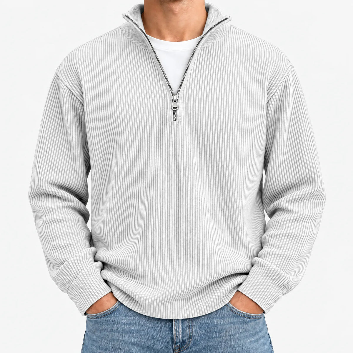 Tassox - Men's Quarter Zip Ribbed Jumper
