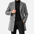 Vellion - Mid Length Tailored Classic Buttoned Coat